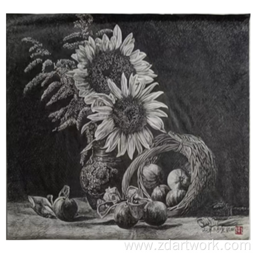 Pen painting sunflower art creation